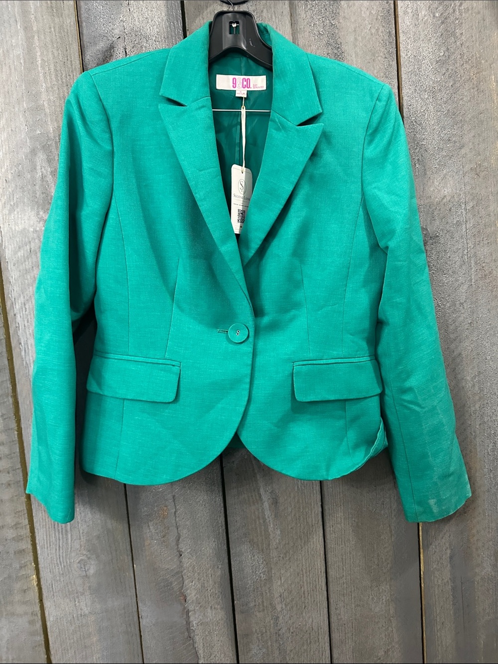 Single-Button Teal Tailored Women's Blazer